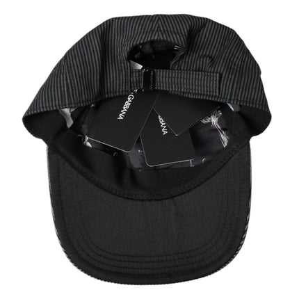 Dolce & Gabbana Black Cotton Embellished Baseball Hat Men