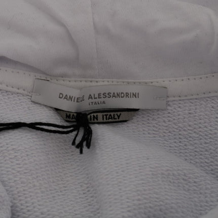 Daniele Alessandrini White Pullover Hodded Cotton Sweater