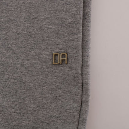 Daniele Alessandrini Gray Pullover Hodded Cotton Sweater