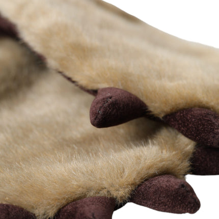 Dolce & Gabbana Beige Acrylic Knitted Fur Wrist Mitten Gloves