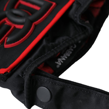 Dolce & Gabbana Black Red Nylon Wrist Length Gloves