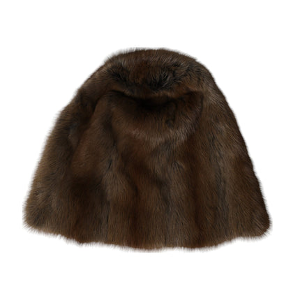 Dolce & Gabbana Brown Weasel Fur Womens Cashmere Hat Beanie