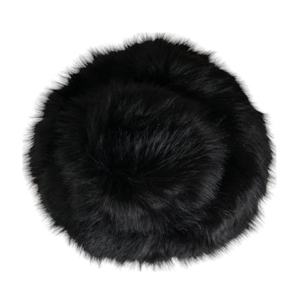 Dolce & Gabbana Black Faux Fur Womens Bucket Hat