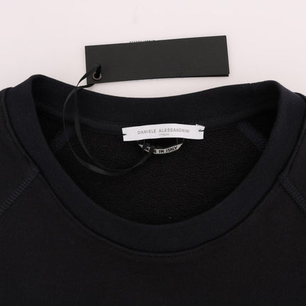Daniele Alessandrini Blue Crewneck Cotton Sweater