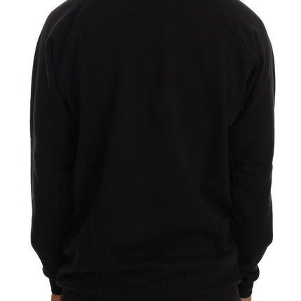 Daniele Alessandrini Black Crewneck Cotton Pullover Sweater