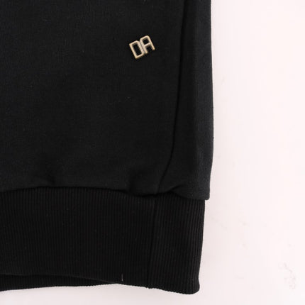 Daniele Alessandrini Black Gym Casual Hooded Cotton Sweater