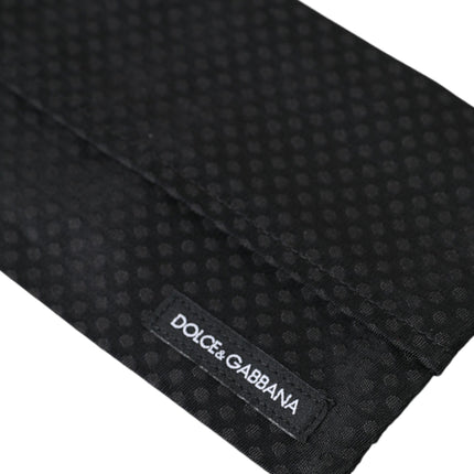 Dolce & Gabbana Black 100% Silk Adjustable Necktie Face Mask