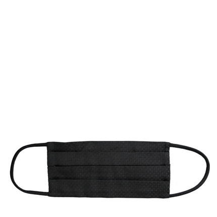 Dolce & Gabbana Black 100% Silk Adjustable Necktie Face Mask