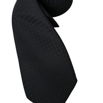 Dolce & Gabbana Black 100% Silk Adjustable Necktie Face Mask