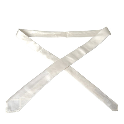 Dolce & Gabbana White Silk Blend Adjustable Tie Men