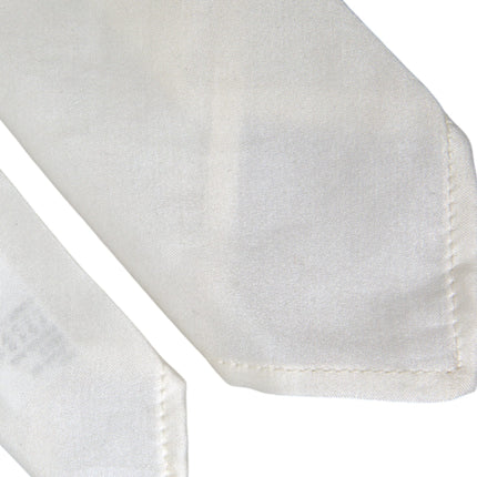 Dolce & Gabbana White Silk Blend Adjustable Tie Men