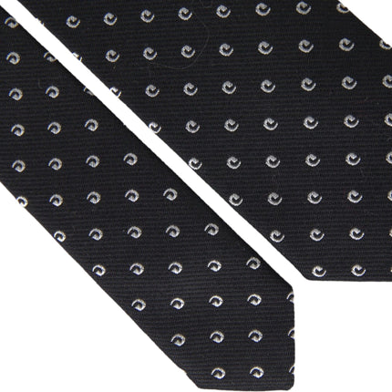 Dolce & Gabbana Black Logo Cotton Blend Adjustable Tie