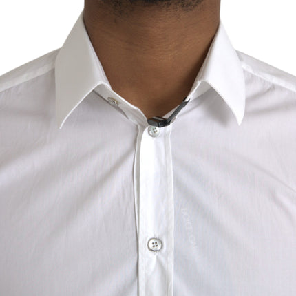 Dolce & Gabbana White Cotton Long Sleeve Dress MARTINI Shirt