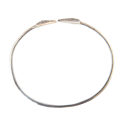 Nialaya Arrow Crystal 925 Silver Bangle Bracelet Women