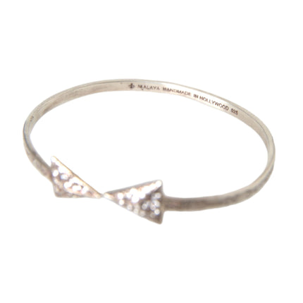 Nialaya Arrow Crystal 925 Silver Bangle Bracelet Women
