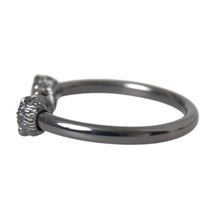Nialaya Black Rhodium Lion Bangle Bracelet Women