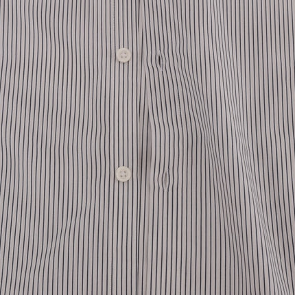 Frankie Morello White Blue Striped Casual Cotton Regular Fit Shirt