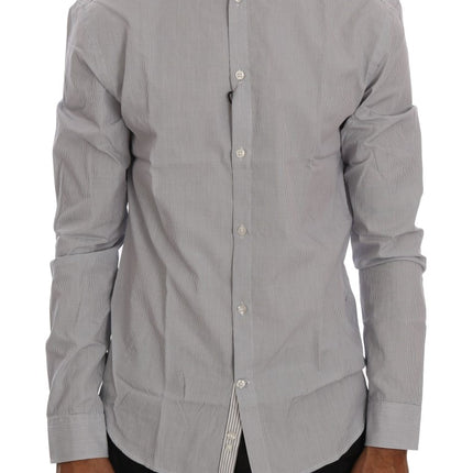 Frankie Morello White Blue Check Casual Cotton Regular Fit Shirt