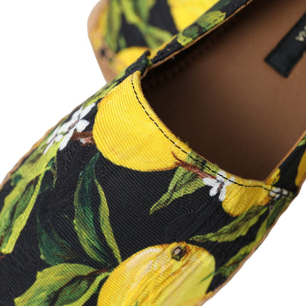 Dolce & Gabbana Multicolor Lemon Slip On Espadrilles Shoes