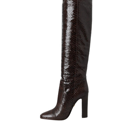 Dolce & Gabbana Brown Exotic Leather Heels High Boots Shoes