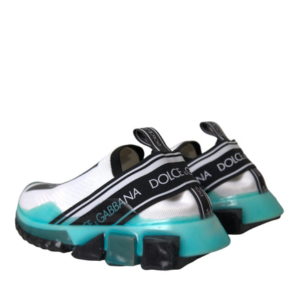 Dolce & Gabbana Black White Blue Slip On Sorrento Sneakers Shoes