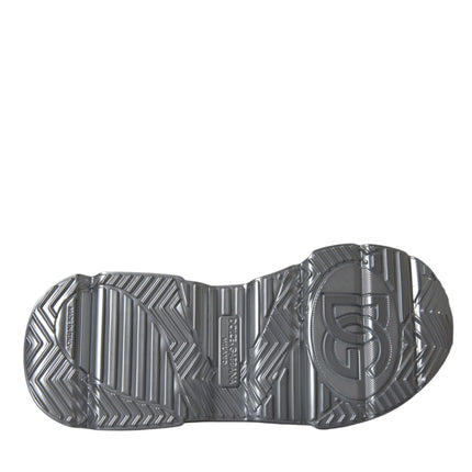 Dolce & Gabbana Silver Iridescent DAYMASTER Leather Sneakers Shoes
