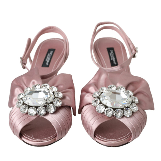 Dolce & Gabbana Pink Keira Crystal Heels Sandals Shoes