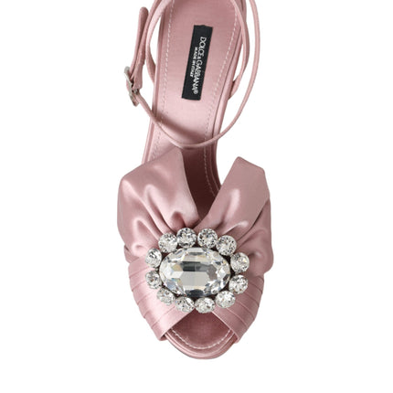 Dolce & Gabbana Pink Keira Crystal Heels Sandals Shoes