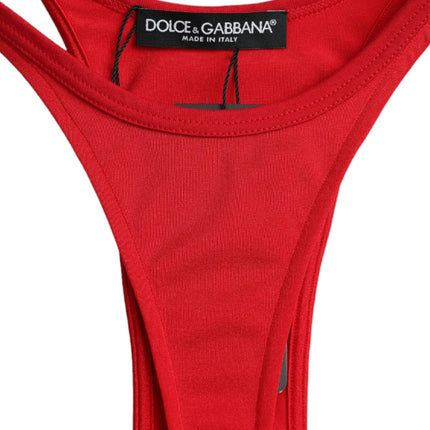 Dolce & Gabbana Red Nylon Stretch Bodycon Sheath Mini Dress
