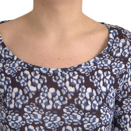 Just Cavalli Blue Floral Lace Long Sleeves Top Underwear Blouse