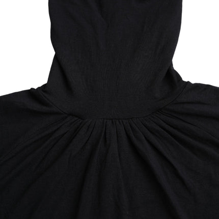 Costume National Black Turtleneck Viscose Short Sleeve Top