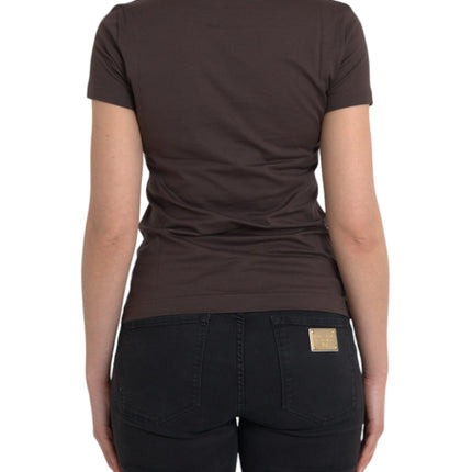 Dolce & Gabbana Brown Crewneck 2017 Motive Print T-shirt