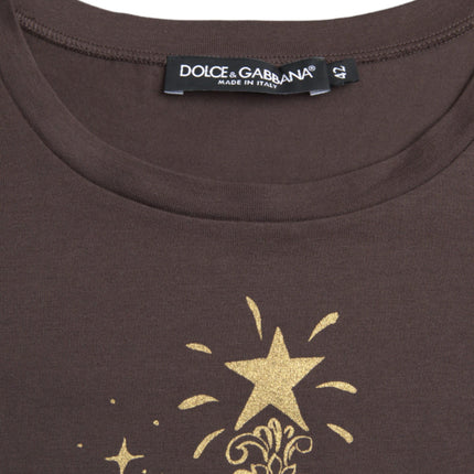 Dolce & Gabbana Brown Crewneck 2017 Motive Print T-shirt