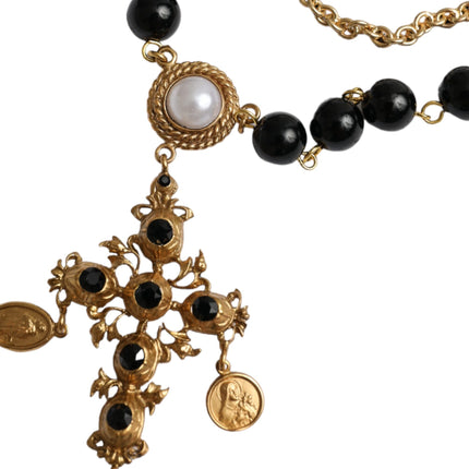 Dolce & Gabbana White Cotton Necklace Short Sleeves T-shirt