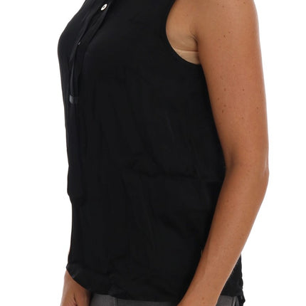 Versace Jeans Black Sleeveless Viscose Blouse Top