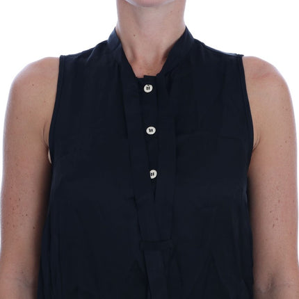 Versace Jeans Black Sleeveless Viscose Blouse Top