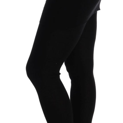 Dolce & Gabbana Black Cashmere Silk Stretch Tights Stockings