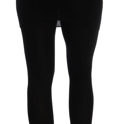 Dolce & Gabbana Black Cashmere Silk Stretch Tights Stockings