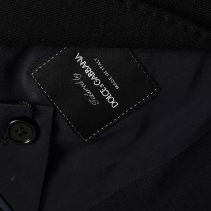 Dolce & Gabbana Blue Wool Notch Single Breasted Coat Blazer