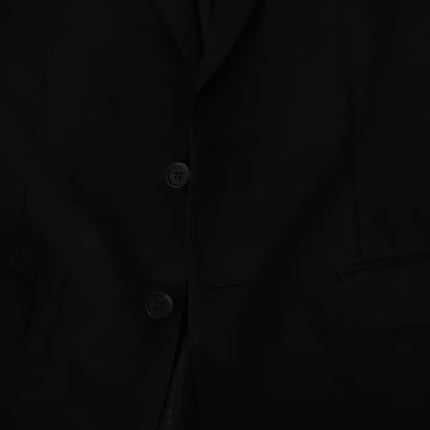 Dolce & Gabbana Black Wool Slim Fit Notch Jacket Blazer