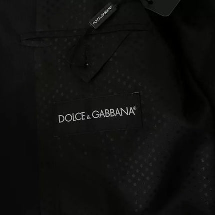 Dolce & Gabbana Black Wool Slim Fit Notch Jacket Blazer