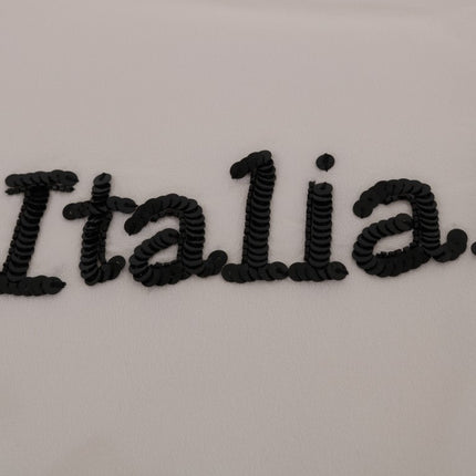 Dolce & Gabbana White Silk ITALIA IS LOVE Blouse T-shirt