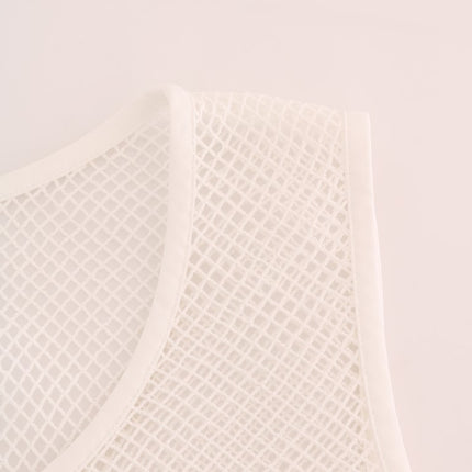 Dolce & Gabbana White Net Tank Transparent Top