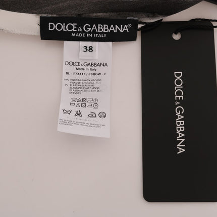Dolce & Gabbana White Black Striped Printed Blouse Top