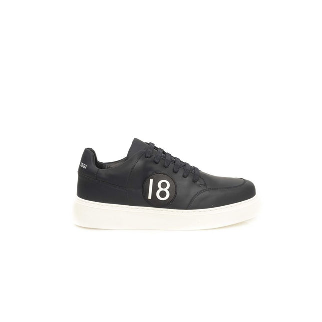 Cerruti 1881 Blue Cowhide Men Sneaker