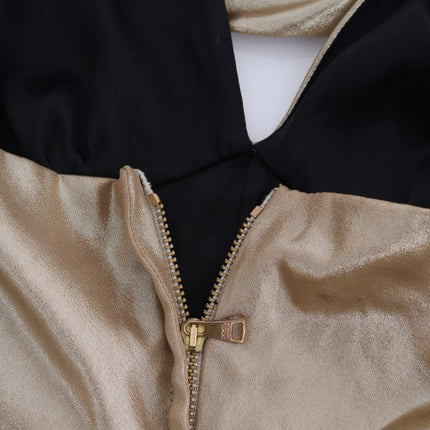 Dolce & Gabbana Gold Silk Stretch Romper Body