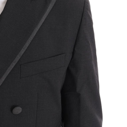 Dolce & Gabbana Gray Wool Stretch 3 Piece Two Button Suit