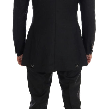 Dolce & Gabbana Gray Wool Double Breasted 3 Piece Suit