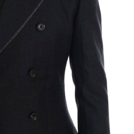 Dolce & Gabbana Gray Wool Double Breasted 3 Piece Suit