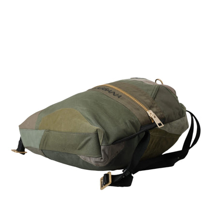 Dolce & Gabbana Military Green Patchwork Rucksack Backpack Bag